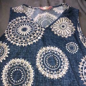 blue mandala pattern tank